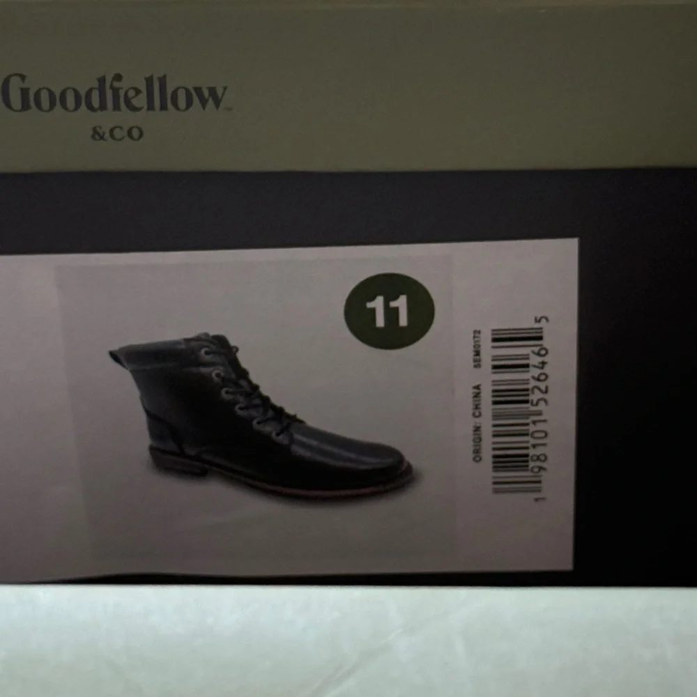 Men's Goodfellow & Co Shoes Jeffrey Lug Combat Boots Black‎ 11